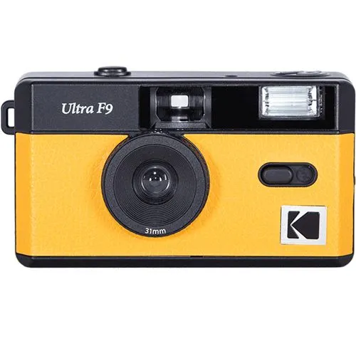 Kodak 35mm Kamera Ultra F9 in Gelb - Analoge Kamera mit außergewöhnlichem Design, ideal für kreative Fotografie und nostalgische Aufnahmen.