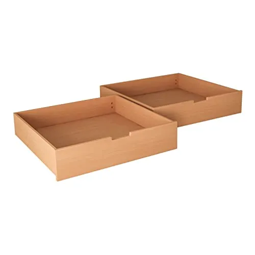 Bubema Schubkasten – 2er Set mit Rollen, natur oder weiß - Praktisches Schubladenset aus massivem Buchenholz für optimalen Stauraum. Mit Rollenführung für einfaches Ein- und Ausziehen. Ideal für platzsparende Ordnung in deinem Zuhause.