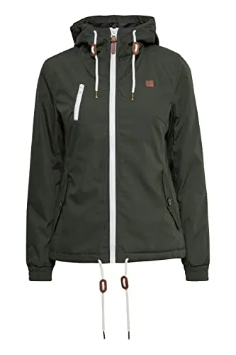 OXMO OXTilda Damen Jacke Übergangsjacke mit Kapuze Kordelzügen Eingrifftaschen Regular fit, Größe:XS, Farbe:CLIMB IVY (793785)