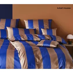 Elegante Mako-Satin Bettwäsche Duo - kobalt-mousse 155x220 cm + 80x80 cm - Bettwäsche aus hochwertigem Mako-Satin, feuchtigkeitsregulierend und atmungsaktiv für optimalen Schlafkomfort. OEKO-TEX® zertifiziert und nachhaltig produziert.