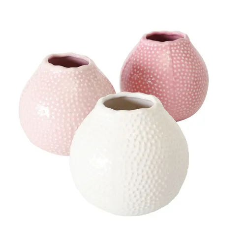 Boltze Vase Tessa 3sort H/D13cm rosa Steingut