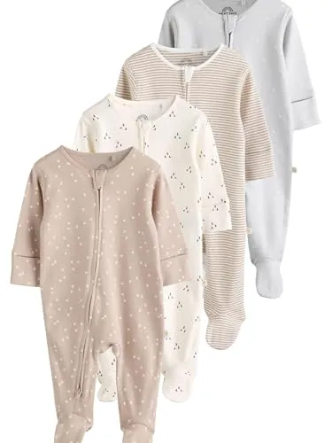NEXT Baby Strampler 4er-Pack mit Zwei-Wege-Reißverschluss Creme 68-74