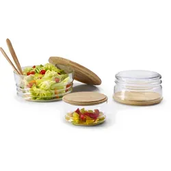 Continenta Käseglocke aus Glas mit Gummibaumholz - Servierplatten & -schalen: Handgefertigte Käseglocke aus mundgeblasenem Glas, dekorativ und einfach zu füllen – ideal für stilvolle Präsentationen.