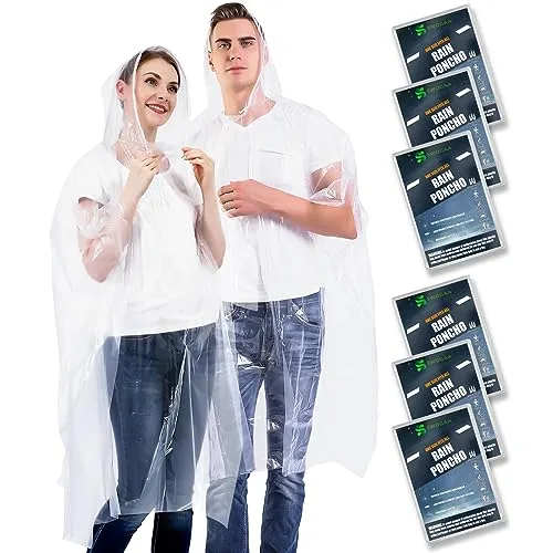 SWOGAA 6 Stück Regenponchos Damen Herren