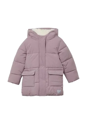 s.Oliver Junior Winterjacke für Mädchen, Gr. 110, pale rose - Bequeme Funktionsjacke mit Kapuze und Plüschfutter, ideal für kalte Tage. Wasserabweisend und pflegeleicht, perfekt für aktive Mädchen.