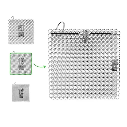 GUSSKÖNIG Gusseisen Ringreiniger (Ring cleaner18x18 cm)- Hochwertiger Edelstahl Ringreiniger für Effektive und schonende Reinigung von Gusseisenprodukten - Schützt Patina