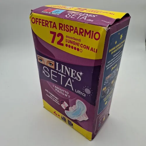 Lines Extra lange Seide mit Flügeln, 72 lange Damenbinden für den Tag mit ineina