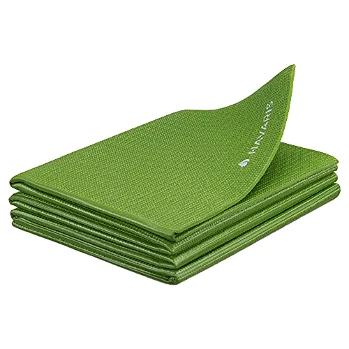 Navaris Klappbare Yoga Matte - Faltbare Fitnessmatte für Yoga und Pilates - Sportmatte mit rutschfester Noppenstruktur, leicht transportierbar und ideal für Zuhause oder unterwegs. Ausgeklappt 173x61x0,4cm, perfekt für Yoga im Park oder im Studio.