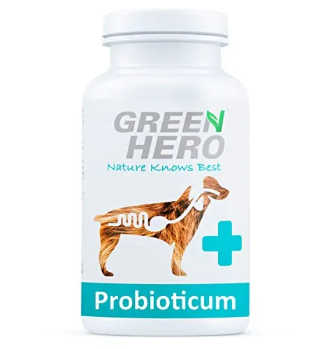 Green Hero Probioticum für Hunde 120 Tabletten reguliert die Verdauung, baut die Darmflora auf und stärkt das Immunsystem Probiotika und Präbiotika zur Darmsanierung und Darmpflege 180 g