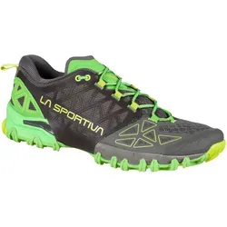 La Sportiva Trail-Laufschuhe Bushido II grau/neongrün Herren Größe 43,5 - Hochwertige Laufschuhe für Skyrunning-Wettkämpfe, ultraleicht mit exzellentem Grip und stabiler STB Control Konstruktion für perfekten Halt auf jedem Untergrund.
