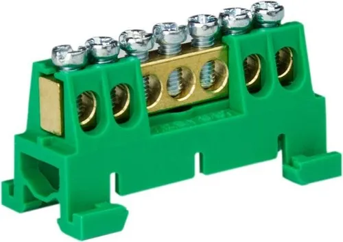 Verteilerklemme 7-polig auf TH Schiene grün 8054