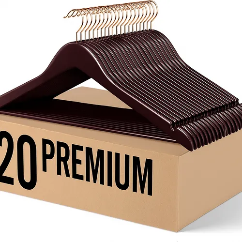 Kleiderbügel Holz Bruan 20 Stück Stabil Kleiderbügel Drehbar Jackenbügel Anzug