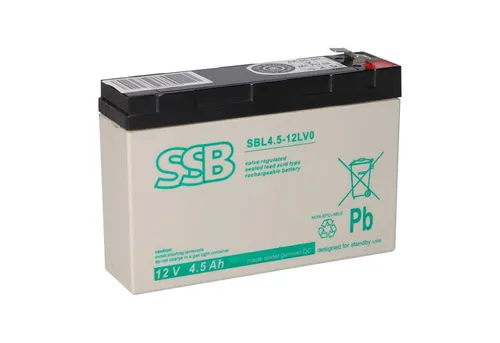 SSB Blei Akku SBL12-4.5LV0 Hochstrom 12V 4,5Ah - Bleiakkus mit Hochstromfähigkeit, ideal für industrielle Anwendungen und Notfälle, wartungsfrei dank AGM-Technologie und auslaufsicher.