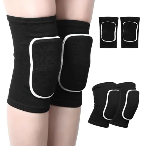 Paar Knieschoner Tanzen, Volleyball Knieschoner, Elastische Kniepolster für Tanzsport, Verdickung Schwamm Anti Rutsch Knieschützer, Knee Pads für Tanzen, Reinigung, Sport, Yoga 1