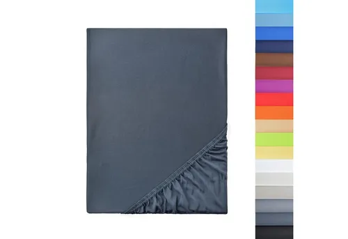 NatureMark Spannbettlaken Microfaser Spannbettlaken, Polyester, Gummizug: rundum, viele Größen und Farben Markenware, 90x200cm, Anthrazit grau