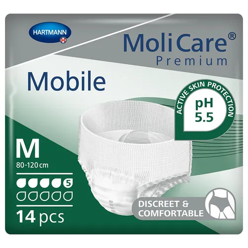 MoliCare Premium Mobile 5 Tropfen M, hochelastische Höschenform, wie gewöhnliche Unterwäsche, geeignet für mittlere Inkontinenz