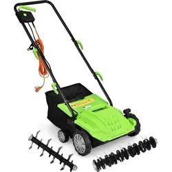 Elektrischer Rasenvertikutierer und -belüfter, 1500 W, 30-l-Beutel, 32 cm Breite