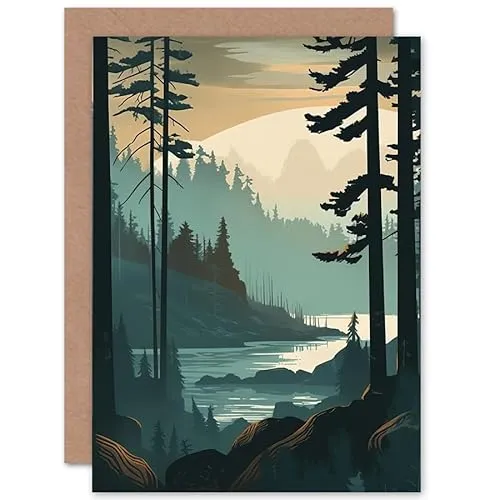 Artery8 Great Bear Rainforest Misty Sunrise Landschaft Reisen Karte zum Hochzeitstag