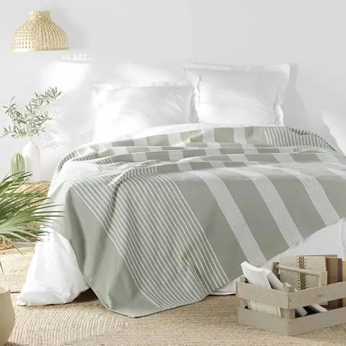 Douceur d'Intérieur, Tagesdecke (240 x 260 cm) Adele Salbei, Baumwolle & Polyester, gewebt