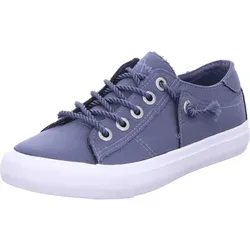 Blowfish Damen Low Sneaker MARTINA in Blau - Trendige Slip-On-Sneaker aus veganem Canvas, umweltfreundlich und mit lässigem Used Look. Hoher Tragekomfort dank gepolstertem Fußbett und rutschhemmender Sohle.