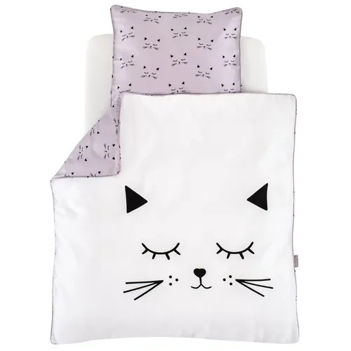 Träumeland Bettwäsche Schmusekatze 80/80 + 35/40 cm - Bettwäschegarnitur mit niedlichem Schmusekatzen-Motiv, sorgt für süße Träume und ist perfekt für das Kinderzimmer.