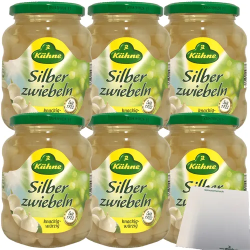 Kühne Silberzwiebeln in pikantem Aufguss 6er Pack 6x330g Glas usy Block
