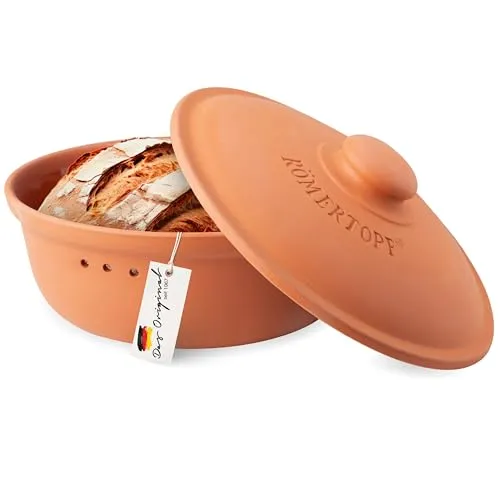 FE Römertopf Brottopf rund terracotta 80905 - Runder Brottopf aus Terracotta, ideal zur Aufbewahrung von Brot. Mit entlüftetem Deckel für optimale Frische und Pflegeleicht.