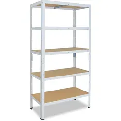 shelfplaza HOME 155x45x60 cm Schwerlastregal in weiß mit 5 Böden und 175 kg Traglast pro Boden