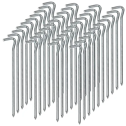 Semptec Urban Survival Technology Zeltnägel: 40er-Set XL-Stahl-Zelthaken für alle Bodenarten, 21 cm lang, 6 mm dick (Zeltheringe Stahl, Heringe für felsigen Boden, Erdspiess)