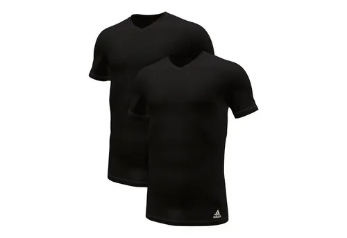 adidas Performance Poloshirt V-Neck T-Shirt (2PK) - Basic-Shirts, 2er-Pack in Schwarz, aus 95% Baumwolle für hohen Tragekomfort und lässigen Stil.