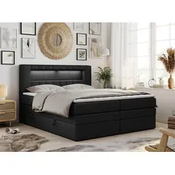 GOLD-5-KING Boxspringbett mit LED Kopfteil und Topper in gold von MKS Meble