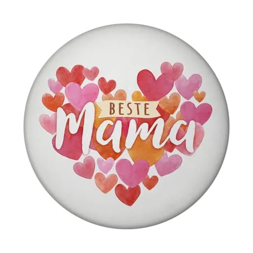 Herzen Magnet mit Flaschenöffner rund mit Spruch Beste Mama Perfektes Muttertagsgeschenk Herz voller Liebe für Mutter Symbol der Familie