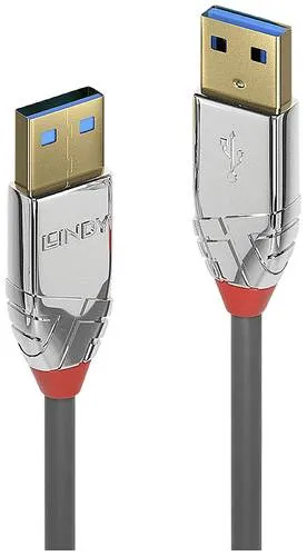 LINDY USB-Kabel USB 3.2 Gen1 USB-A Stecker, USB-A Stecker 1.00m Grau 36626