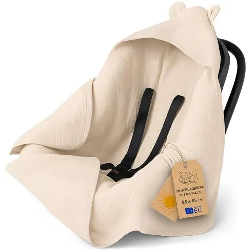 Totsy Einschlagdecke Musselin 90x90 cm Beige von Totsy Baby