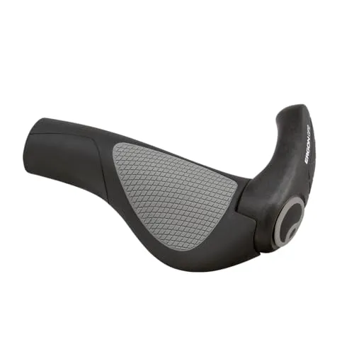Ergon GP2 Ergonomic Bike Grips with Bar End – Comfortable, Adjustable, for Touring, MTB, E-Bike, and Fitness Riding