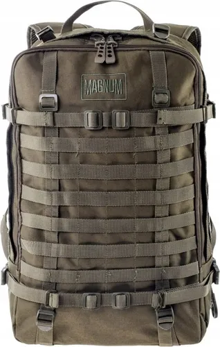 Magnum Taiga 45l Rucksack - Braun/Grün - Schulrucksack mit 45 l Kapazität, ergonomischer Rückseite und Molle-System für optimale Anpassung und Komfort bei jedem Abenteuer.