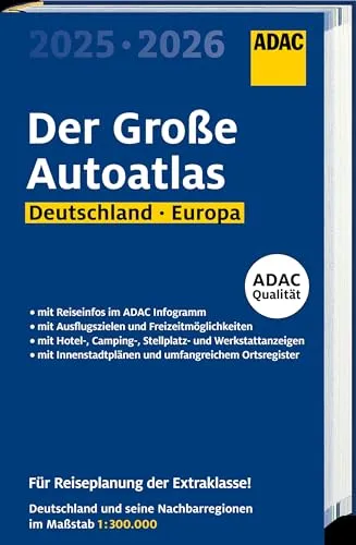 ADAC Der Große Autoatlas 2025/2026 - Freizeit, Haus & Garten: Detaillierter Straßenatlas für Deutschland und Nachbarregionen, ideal für Reisen und Ausflüge mit präzisen Maßstäben.