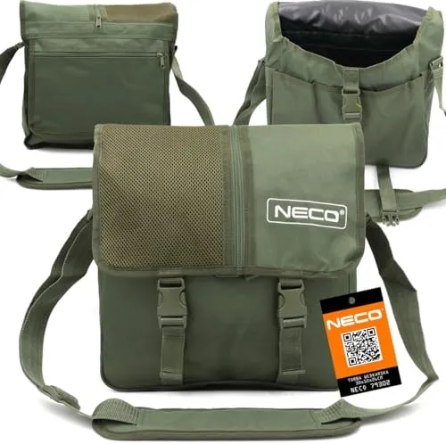 NECO Angeltasche Spinning Brot, Geräumige Tasche für Angelausrüstung und Zubehör, Outdoor Karpfenangeln, Robuster und verstellbarer Schultergurt für leichtes Tragen, 30x10x26cm, lieber grüner sand,
