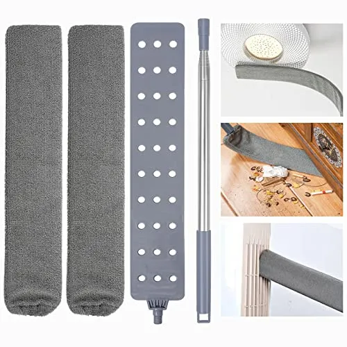 Teleskop-Staubwedel, Nachttisch-Staubbürste mit Griff aus Edelstahl, waschbar, flexibel, Staubbürste zur Reinigung von Schlafsofa, Autos, Ecken und Möbeln