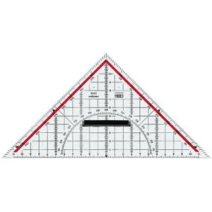 M+R Geodreieck 723250100, 25 cm Hypotenuse, Acrylglas, mit abnehmbarem Griff