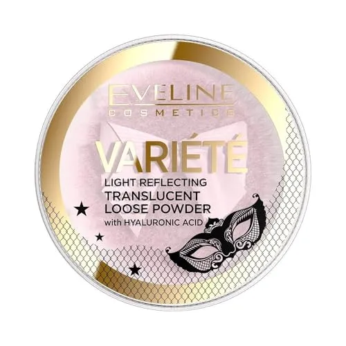 Eveline Cosmetics - Mineralisches Loses Puder Transparent mit Hyaluronsäure Variété - Finishing Powder Mineral Puder, Soft-Focus-Effekt, Vegan-Freundlich, Face Powder, Powde