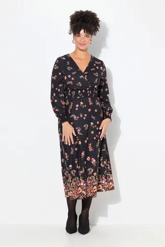 MIAMODA Jerseykleid Maxikleid A-Linie Blütendruck Langarm