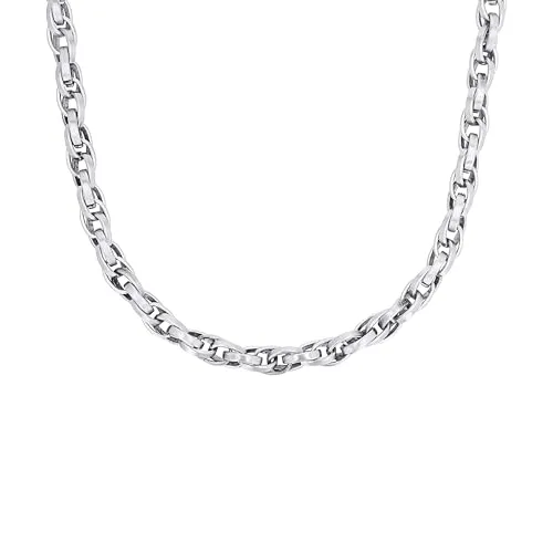 s.Oliver Collier Edelstahl für Herren - Ketten für Herren, hochwertige Edelstahl-Halskette mit 50+5 cm Länge und praktischem Karabinerverschluss, ideal als Geschenk in eleganter Schmuckbox.