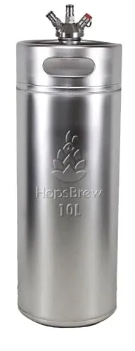 Hopsbrew Mini 304 Edelstahl Keg Growler (10L Standard Silber mit Speer)