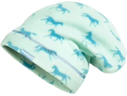 Playshoes Unisex Kinder Fleece-Mütze Wintermütze, Beanie Pferde, 51cm