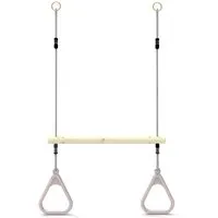 OutdoorToys Schaukelkombination - altrosa - Doppelschaukeln für Kinder, fördert Bewegung und Akrobatik mit UV-beständigen Turnringen, ideal zur Erweiterung bestehender Schaukeln oder Klettergerüste.