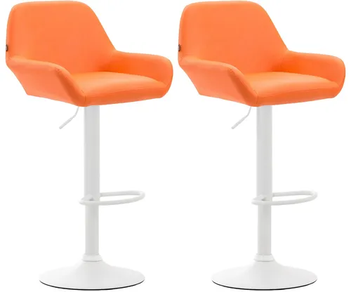 CLP 2er Set Barhocker Braga – Höhenverstellbarer Kunstleder Barstuhl