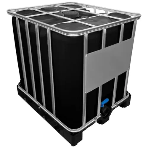 WERIT 1000l IBC Container »SCHWARZ« auf PE-Palette NEU Armaturgröße S100x8 Grobgewinde, Größe DN 225
