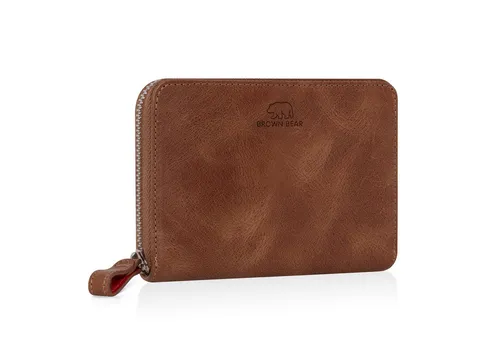 Brown Bear Geldbörse Pia – Echtleder Damenbörse mit 10 Kartenfächern - Elegante Geldbörse aus hochwertigem Rindsleder mit umlaufendem Reißverschluss, RFID-Schutz und kompaktem Format – die perfekte Kombination aus Stil und Funktionalität für den Alltag.