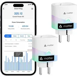meross Matter WLAN Steckdose mit Stromzähler – Smart Plug für Ihr Zuhause